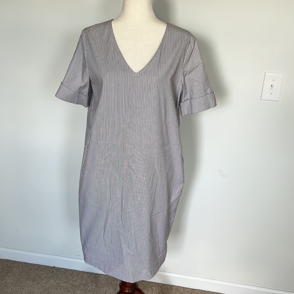 Piazza Sempione Gray Striped Dress